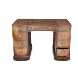 Sligh-Lowry Keyhole Serpentine Mahogany Desk