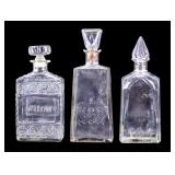 Three Vintage Glass Liquor Decanters