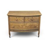 Victorian Tiger Oak Serpentine Dresser