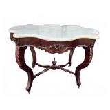 19th C Victorian Turtle Top Marble Table