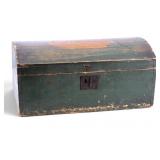 Small Wooden Trunk with Green Finish