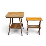 Antique Oak Table and Book Trough