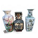 3 Asian Decorative Vases + Granadi-Jawasaki Art
