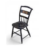 Antique Stenciled Black Side Chair