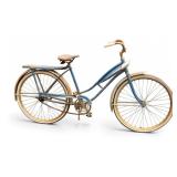 Blue Step-Through Frame Bicycle with Fenders