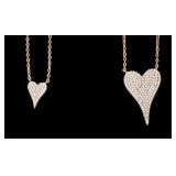 Pave Heart Necklaces