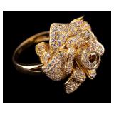Sterling Silver Rose Ring