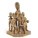 Cast Brass/Bronze African Chief & Court Sculpture