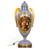French Hand-Painted Porcelain Table Lamp