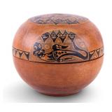 Unusual Ethnographic Round Lidded Box