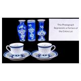 20th C. Chinese Rice Grain Tea Cups & Saucers
