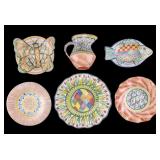 6 Vintage MacKenzi-Childs Terracotta Pottery Pcs