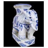 Chinoiserie Blue & White Elephant Garden Seat