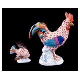 2 Herend Hungary Porcelain Animal Figures