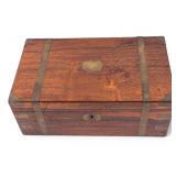 English Antique Rosewood Lap Desk w/ Brass Mounts