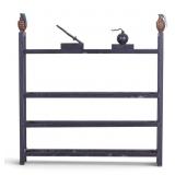 Vintage Military Metal Rack w/ Sliding Bookends