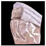 Alabaster Carved Native American Bust