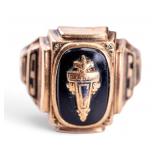 1930s Yellow Gold Class Ring, 6.92 Grams
