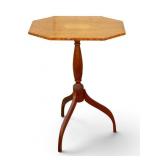 Octagonal Wooden Pedestal Candle Stand