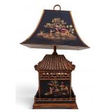 Large Contemporary Chinoserie Pagoda Style Lamp