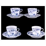 Royal Copenhagen Set of 4 Teacups and Saucers