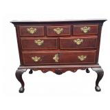 Chippendale Bureau With Inlay and Ball Claw Feet