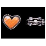 Native Dixon Heart & ESPO Gems Sterling Rings (2)