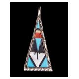 Native Zuni Wilson/Carolyn Niiha Sterling Pendant