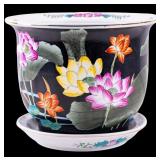 Chinese Porcelain Planter w/ Underplate
