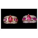 Ruby and Sterling/.925 Rings