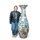 Palace-Sized Chinese Famille Rose Floor Vase