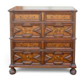 Burl and Carved Wood Chest of Drawers