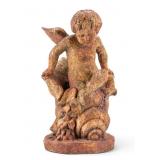 Cast Iron Garden Cherub Statue