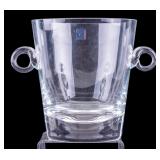 Polish Krosno Hand-Blown Clear Crystal Ice Bucket