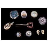 Rhinestone Brooches and Vintage Jewelry