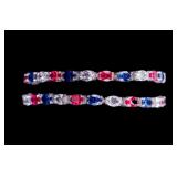 Patriotic Sterling Tennis Bracelets