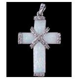 Opal Cross Pendant