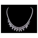 18K White Gold & Natural Diamond Necklace