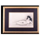 Louis Icart Reclining Nude Etching