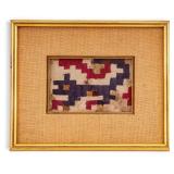 Framed Abstract Geometric Textile Fragment