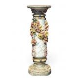 Antique Capodimonte-style Porcelain Pedistal