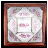 Antique Chinese Porcelain Sweetmeat Dish Pink Set