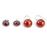 Sterling and Amber Earrings