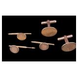 14k Gold Cufflinks Pair and 3 Smaller Links