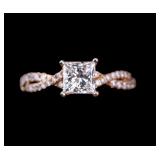 14K Yellow Gold Princess-Cut Diamond Ring