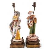 Mid-20th-Century Chinoiserie Figural Table Lamps