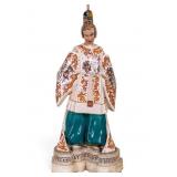 Art Deco Earthenware Emperor Figural Table Lamp