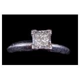 Platinum Natural Diamond Engagement Ring