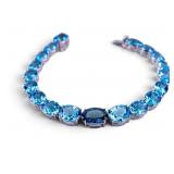 Blue Topaz  Estate Sterling Silver Bracelet
