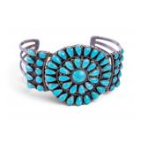 Native American Sterling and Turquoise Cuff